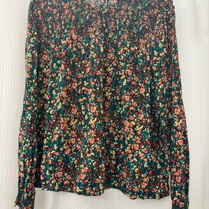 J. Crew Multicolor Floral Blouse